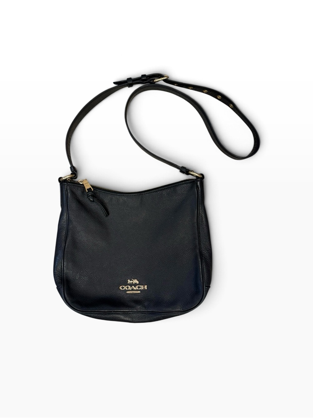 Coach Ellie File Black Pebbled Leather Crossbody Bag C1648